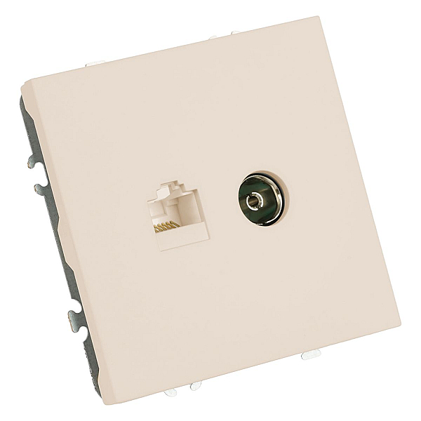 Розетка TV + компьютерная RJ-45 (механизм), Stekker Эмили, RST00-5106-08, кашемир, soft touch 49898