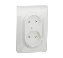 Розетка двойная без заземления со шторками Schneider Electric Unica New NU206344