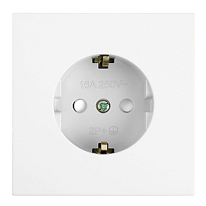 Розетка 1-местная с защитной шторкой с/з (механизм) Stekker Мия 250В 16А RST16-3110-01 белая магнолия 50440