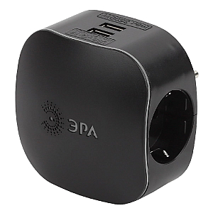 Разветвитель электрический Эра SP-3e-USB-BLACK Б0046364