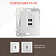 Розетка USB 2.1А+1А Arte Milano 206.46-1.silver