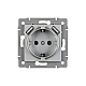 Механизм розетки с USB зарядкой Arlight SCT-MUAA-PL-GR-V (250V, 16A) 049820
