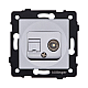 Розетка двойная TV (мама) + RJ45 Cat.6, серый Kollinger REA-021GY для Aspekt, Eleganz, Reflex