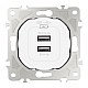 Розетка USB 2.1А+1А Arte Milano 202.46-1.white