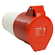 Розетка переносная 3P+PE+N Stekker с крышкой красный RST32-225-44 49443