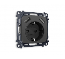 Комплект механизма розетки 2USB A+A 18W (быстрая зарядка) с/з Ambrella Volt Omega MO909010