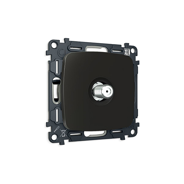 Комплект механизма TV розетки Ambrella Volt SAT 5-2400MHz 3.5dB OMEGA MO813050 Черный матовый QUANT (OP8130, VM215)