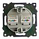 Розетка компьютерная 2-местная RJ-45 (механизм) Stekker GLS00-7109-03 Катрин, серебро 50005