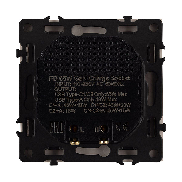 Механизм розетки с быстрой USB зарядкой Arlight SCT-NOBE-MUACC-SFPL-FC-GD (65W, QC3) 061836