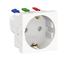 Розетка Schneider Electric Unica New Modular с/з со шторками 16A 250V NU305718