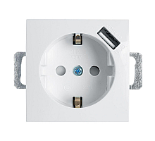 Розетка Feron Stekker Эрна c/з 16A 250V с защитной шторкой и с USB белый PST16-9111-01 39318