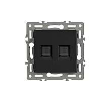 Механизм компьютерной розетки двойной Arlight SCT-MPC2-PL-BK (RJ-45, CAT6) 045337