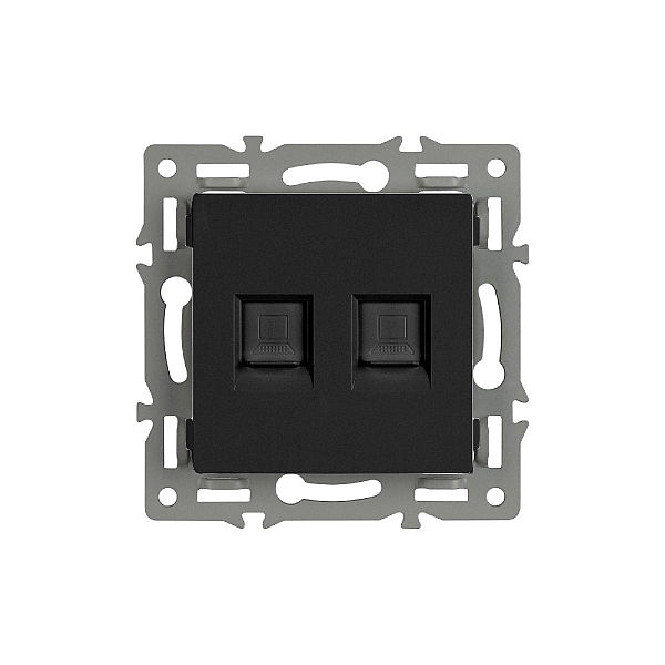 Механизм компьютерной розетки двойной Arlight SCT-MPC2-PL-BK (RJ-45, CAT6) 045337