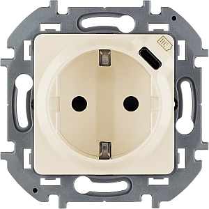 Розетка с/з с USB тип C со шторками Legrand Inspiria 673771