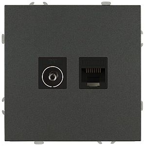 Розетка Эра Galaxy 15-3110-06 комбинированная RJ45+TV IP20 графит Б0070786