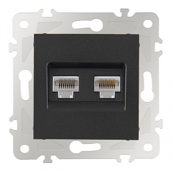 Розетка двойная RJ45 Arte Milano 203.45-2.black