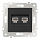 Розетка двойная RJ45 Arte Milano 203.45-2.black