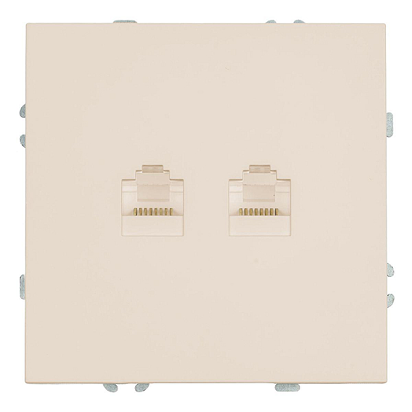 Розетка компьютерная 2-местная RJ-45 (механизм), Stekker Эмили, RST00-5111-08, кашемир, soft touch 49900
