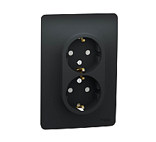 Розетка двойная, со шторками, с заземлением Schneider Electric Unica New NU206754