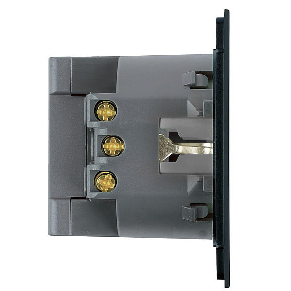 Розетка 1-местная з/ш с/з 16А + USB + Type C (механизм), Stekker, 250В, 20W Мия, RST16-3119-05, черный бархат 50452