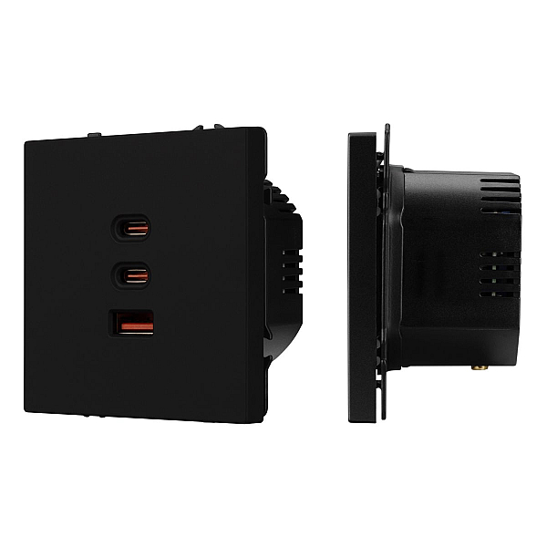 Механизм розетки с быстрой USB зарядкой Arlight SCT-NOBE-MUACC-SFPL-FC-BK (65W, QC3) 061834