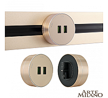 Трековая розетка Arte Milano Am-track-sockets 380011TS/USBx2 Gold