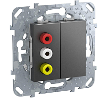Розетка 3xRCA Schneider Electric Unica Top MGU5.431.12ZD