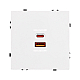 Механизм розетки с быстрой USB зарядкой Arlight SCT-NOBE-MUAC-SFPL-FC-WH (65W, QC3) 054316