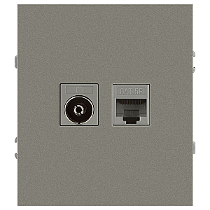 Розетка Эра Arktik 16-3110-07 комбинированная RJ45+TV титан Б0070500