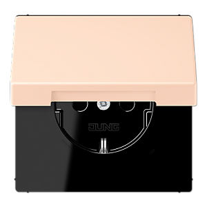 Розетка 2K+З с крышкой Jung LC1520BFKL228