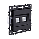 Розетка двойная Ethernet RJ45 Cat.6, черный Kollinger Asthetik AS-018BK