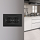 Розетка двойная с/з и шторками Arte Milano SET06-double-40-2 black