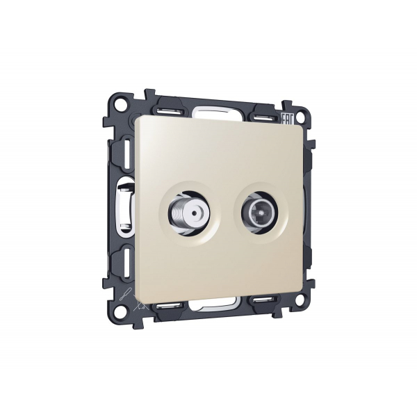 Комплект механизма розетки TV оконечной + SAT 5-862MHz 3.5dB/950-2150MHz 3.5dB Alfa Бежевый матовый Quant Ambrella Volt MA333310 (AP3333, VM217)