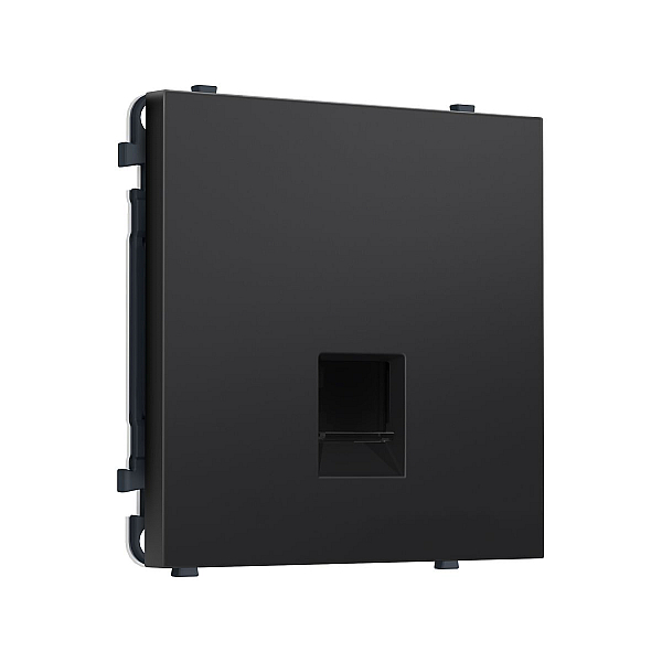 Комплект механизма компьютерной розетки SIGMA Черный матовый RJ-45 экранированной с/ш QUANT PRO Ambrella Volt MS812005 (SP8120, PR185)