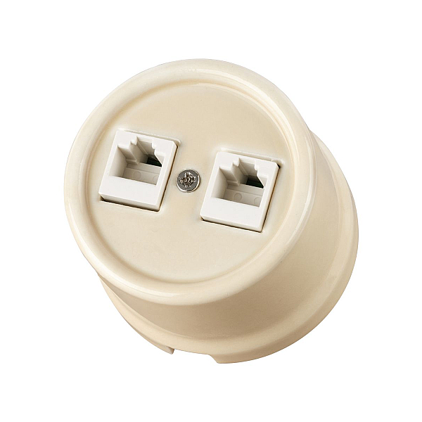 Розетка двойная компьютерная RJ45 сл. кость Болонь TDM Electric SQ1820-0351