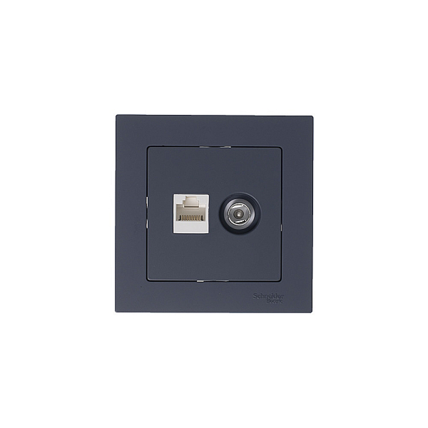 Розетка компьютерная RJ45/TV Systeme Electric AtlasDesign 5e кат UTP грифель ATN000789