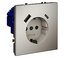 Розетка с USB, A+C Voltum S70 VLS040503 (кашемир)