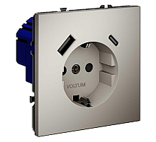 Розетка с USB, A+C Voltum S70 VLS040503 (кашемир)