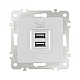 Розетка USB 2.1А+1А Arte Milano 206.46-1.silver