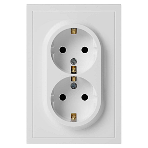 Розетка Эра Galaxy 15-2104-08 с заземлением двойная 2X2P+E Schuko 16А-250В IP20 белый матовый Б0070691