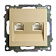 Розетка компьютерная 2-местная RJ-45 (механизм) Stekker GLS00-7109-08 Катрин, золото 50009