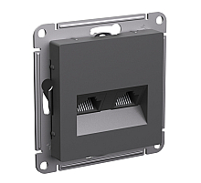 Розетка двойная компьютерная RJ45+RJ45, кат.5Е, механизм Systeme Electric AtlasDesign Базальт ATN001485