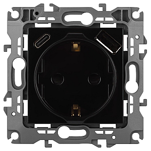 Розетка со шторками с USB type-A+C Эра 12-4108-06 Б0067746