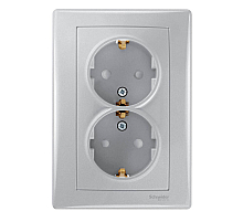 Розетка двойная Schneider Electric Sedna с/з со шторками 16A 250V SDN3000760