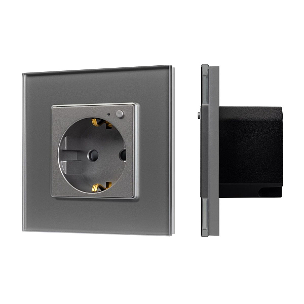 Розетка электрическая с Zigbee управлением Arlight SCT-OMALI-EUZB1-PL-GR (240V, 16A, Zigbee) 050101