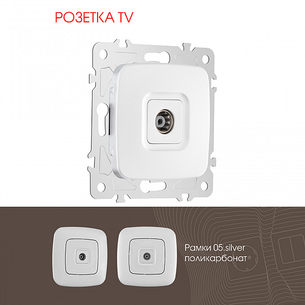 Розетка TV Arte Milano 205.43-1.silver