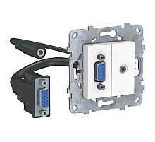 Розетка компьютерная VGA+Minijack Schneider Electric Unica New NU593218