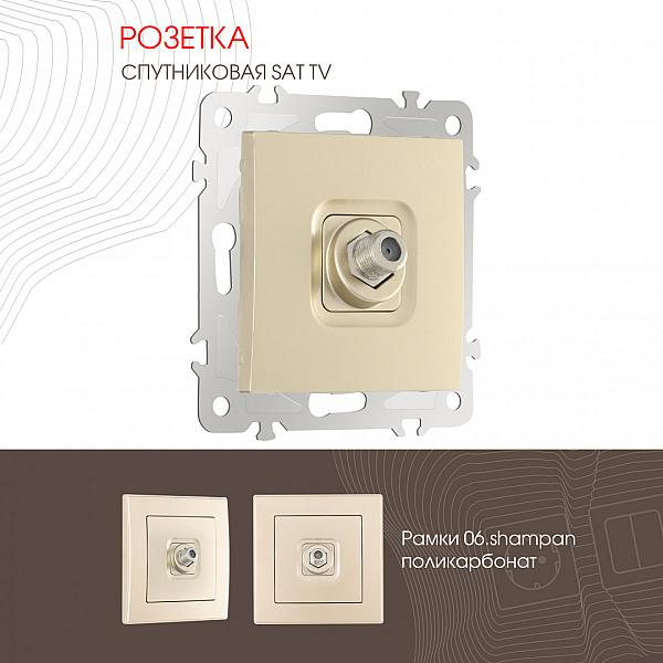 Розетка SAT TV Arte Milano 206.42-1.shampan