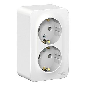 Розетка 2-ая с/з без шторок 16А, 250В, изолир. Пластина Systeme Electric Blanca наруж Бел BLNRA010211