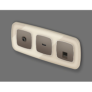 Комплект механизма компьютерной розетки Ambrella Volt RJ-45 (8P8C) CAT6A экранированной с автоматической защитной шторкой OMEGA MO642005 Темная бронза матовый QUANT (OP6420, VM185)